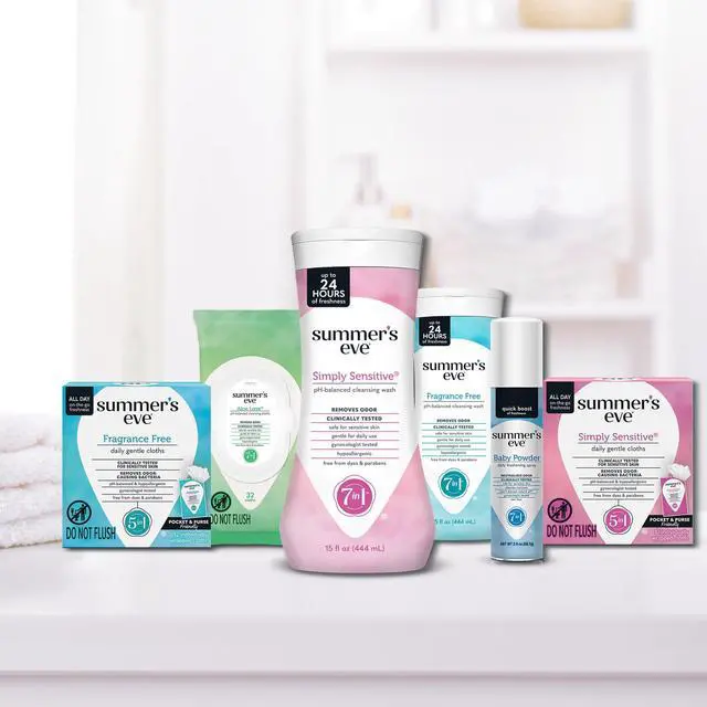Alt view image 6 of 7 - Simply Sensitive Feminine Wipes, Gentle pH-Balanced Micellar Water Based Formula Helps Control Vaginal Odor, Individually Wrapped Wipes, 12 Count