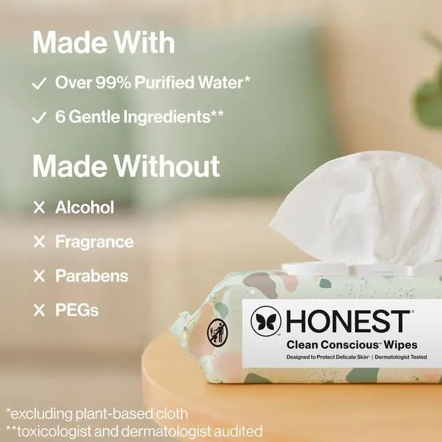 Alt view image 7 of 7 - Hypoallergenic Multi-Use Baby Wipes for Sensitive Skin, Geo Mood, 60 Count