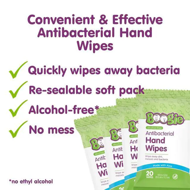 Alt view image 6 of 7 - Antibacterial Hand Wipes - 100 Count - Hypoallergenic & Alcohol-Free - Travel and Diaper Bag Essential