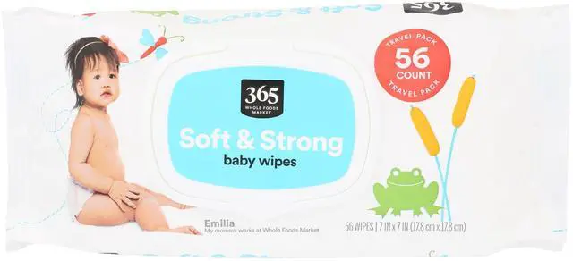 Main image of Soft & Strong Disposable Baby Wipes, Fragrance-Free, 56 Count