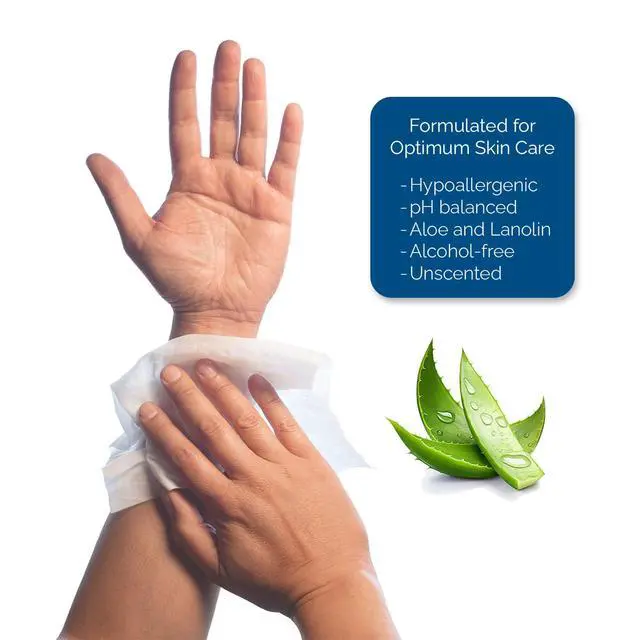 Alt view image 4 of 7 - Original Premium Adult Wipes (50/Pk), Extra-Large 9"x12" Wet Wipes with Aloe, Wash Cloths for Babies & Elderly, Incontinence, Hands & Body Cleaning