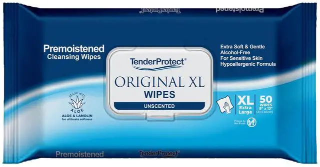 Main image of Original Premium Adult Wipes (50/Pk), Extra-Large 9"x12" Wet Wipes with Aloe, Wash Cloths for Babies & Elderly, Incontinence, Hands & Body Cleaning