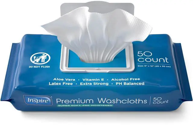 Main image of Adult Wet Wipes, Wash Cloths | Adult Wipes for Incontinence & Cleansing for Elderly, 8"x12" (50 Count (Pack of 1))