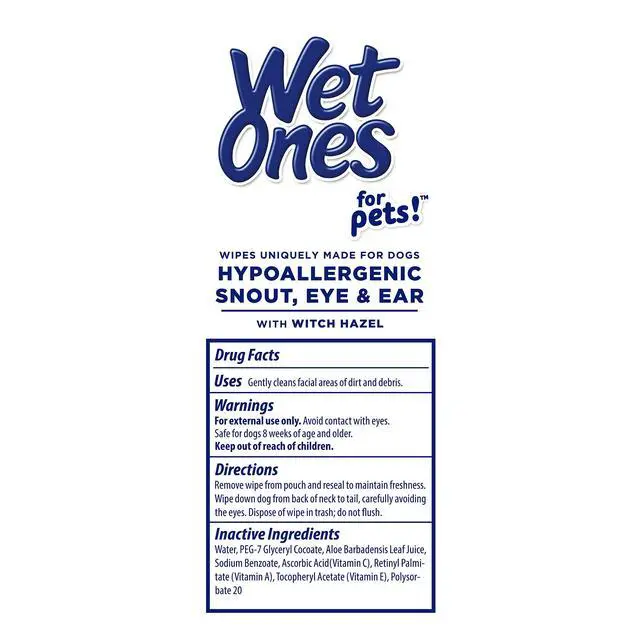 Alt view image 6 of 7 - Wet Ones for Pets Extra Gentle Dog Wipes with Witch Hazel - Fragrance-Free, Hypoallergenic Pet Grooming Wipes for Snout, Eye, and Ear Areas, Sensitive Skin, 30 Count