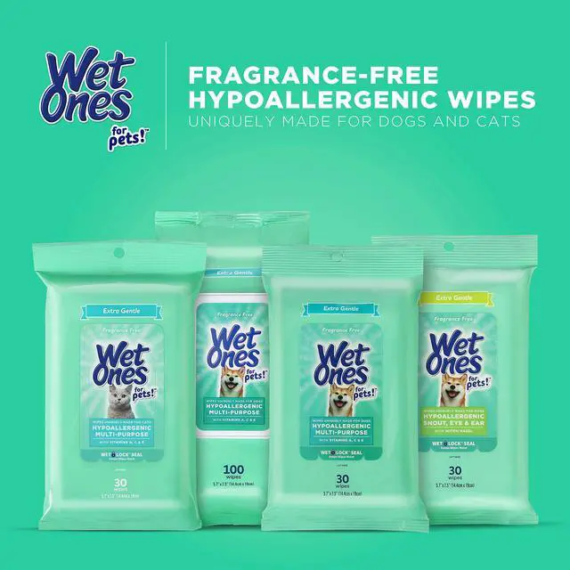 Alt view image 7 of 7 - Wet Ones for Pets Extra Gentle Dog Wipes with Witch Hazel - Fragrance-Free, Hypoallergenic Pet Grooming Wipes for Snout, Eye, and Ear Areas, Sensitive Skin, 30 Count