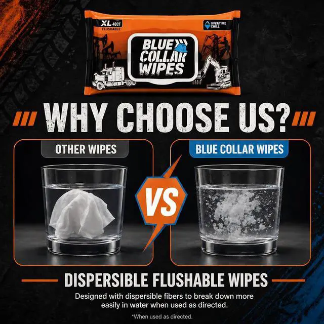 Alt view image 2 of 7 - Flushable Adult Wet Wipes - Biodegradable, Sewer & Septic Safe - Overtime Chill Scent - 96 Total Wipes (2 Resealable Packs of 48)
