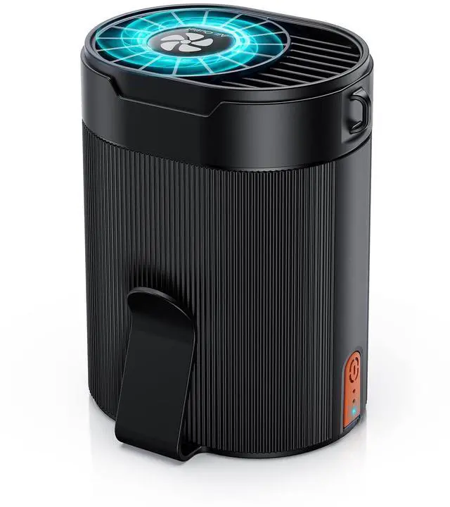 Main image of Portable Fan, Personal Rechargeable Mini Waist Fan, 3000 mAh Battery Operated, Max 24H Working Time, 4 Speeds Clip Belt fan for Outdoor, Indoor, Jobsite, Traveling, Gifts for Men - Black