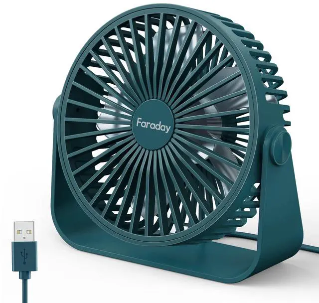 Main image of USB Desk Fans 5 Inches Portable Table Fans 360° Head Rotation Small Personal Desktop Fan for Home Office, 3 Speeds, Deep Green