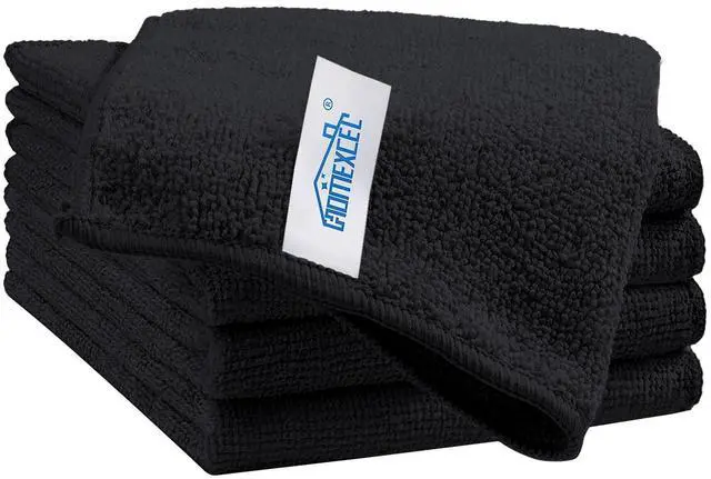 Main image of Microfiber Cleaning Cloth, Premium Microfiber Towels for Cars, Lint Free, Scratch-Free, Highly Absorbent, Reusable Cleaning Rags for Car, Household, Kitchen, Window(Black,5)