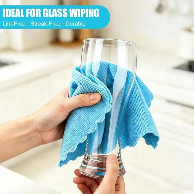 Alt view image 6 of 7 - Microfiber Cleaning Cloth, 24 Pack Highly Absorbent Cleaning Rags, 4 Color Mix, Reusable, Soft and Lint Free Cleaning Supplies for Window, Household and Kitchen, 12 Inch X 10.6 Inch
