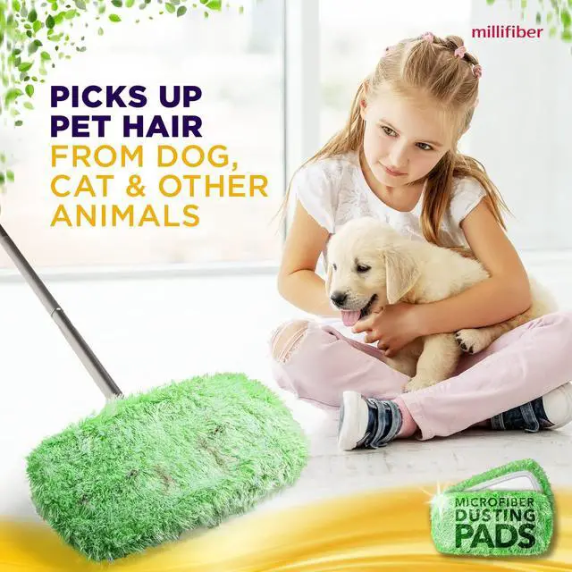 Alt view image 4 of 7 - Heavy Duty Duster Refills for Swiffer Sweeper Mop (2 Pack) - Reusable Dry Sweeping Pads (Mop is Not Included)