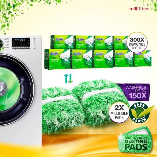 Alt view image 5 of 7 - Heavy Duty Duster Refills for Swiffer Sweeper Mop (2 Pack) - Reusable Dry Sweeping Pads (Mop is Not Included)