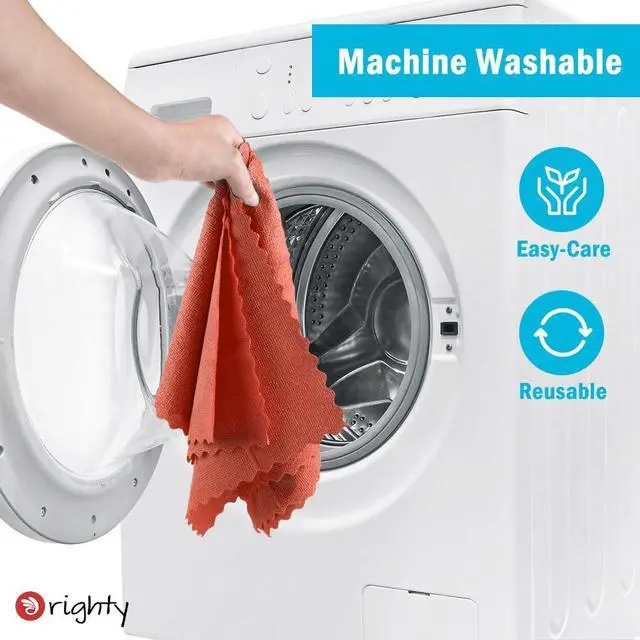 Alt view image 6 of 6 - Microfiber Cleaning Cloth, 5 Pack Highly Absorbent Cleaning Rags, Household Cleaning Supplies, Reusable Lint Free Cloths Microfiber Rag for House, Kitchen, Car Care, 12x11 inch, Red
