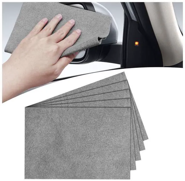 Main image of Thickened Magic Car Cleaning Cloth, Non-Streak & Lint Reusable Automotive Window Cleaning Rag, Strong Water Absorbent Microfiber Vehicle Washing Towel for Mirror, Glass, Kitchen(5PCS)
