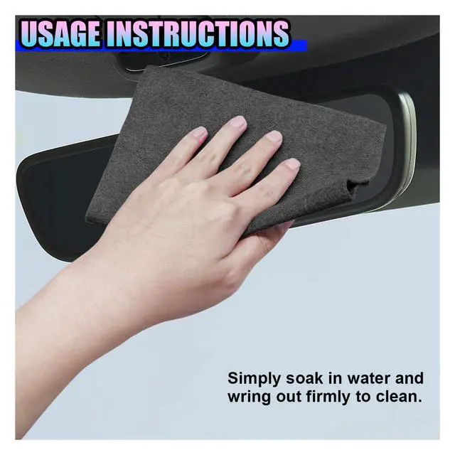 Alt view image 6 of 7 - Thickened Magic Car Cleaning Cloth, Non-Streak & Lint Reusable Automotive Window Cleaning Rag, Strong Water Absorbent Microfiber Vehicle Washing Towel for Mirror, Glass, Kitchen(5PCS)