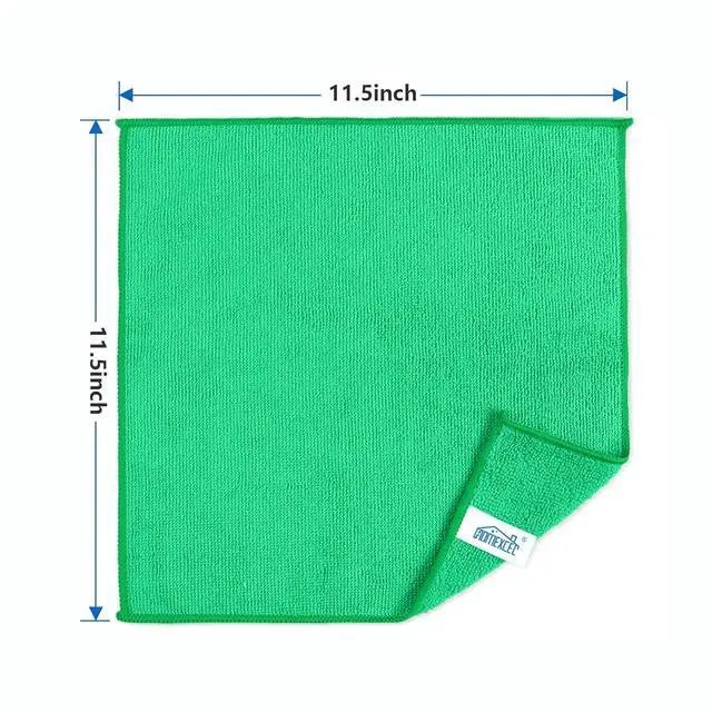 Alt view image 2 of 7 - Green Microfiber Cleaning Cloth, 8 Pack Cleaning Towels for Kitchen, Lint Free, Scratch-Free, Highly Absorbent, and Reusable Cleaning Rags for House, Window and Glass, Cars, 11.5 X11.5 inch