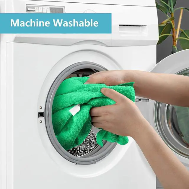 Alt view image 6 of 7 - Green Microfiber Cleaning Cloth, 8 Pack Cleaning Towels for Kitchen, Lint Free, Scratch-Free, Highly Absorbent, and Reusable Cleaning Rags for House, Window and Glass, Cars, 11.5 X11.5 inch