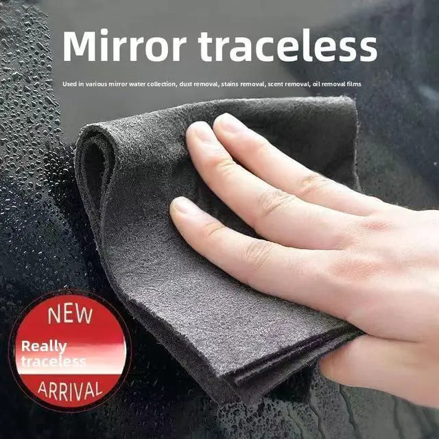 Alt view image 2 of 7 - Magic Cleaning Cloth 5 Pcs Lint Free Cloth Microfiber Cleaning RagReusable, Thickened, for Windows, Glass, Mirror, Car, GrayMagic Cleaning Cloths for Glass