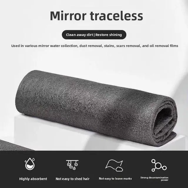 Alt view image 7 of 7 - Magic Cleaning Cloth 5 Pcs Lint Free Cloth Microfiber Cleaning RagReusable, Thickened, for Windows, Glass, Mirror, Car, GrayMagic Cleaning Cloths for Glass