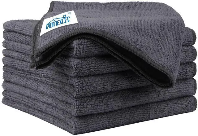 Main image of Grey Microfiber Cleaning Cloth 6 Pack, 12.5 x 12.5 inch Microfiber Towels for Cars, Ultra Absorbent Car Washing Cloth, Lint Free Streak Free Cleaning Rags for Car, Kitchen, and Window