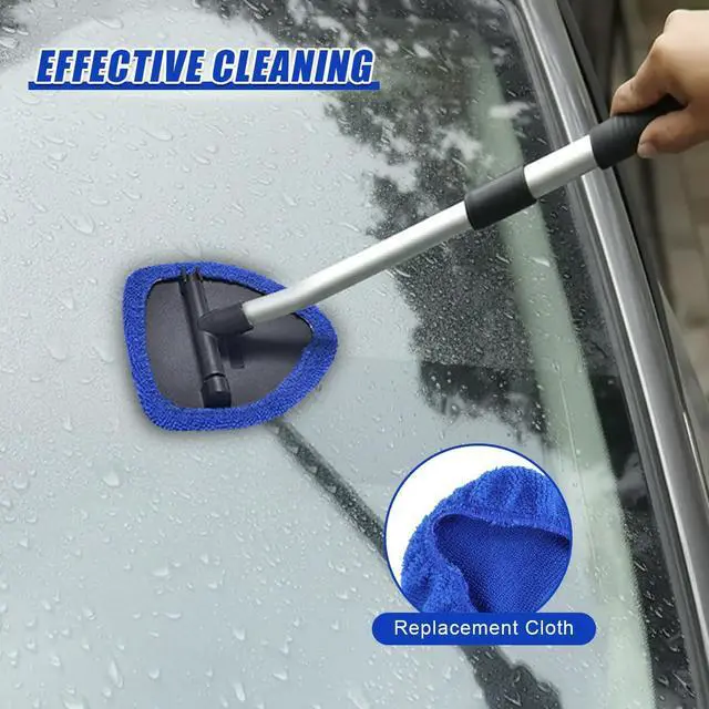 Alt view image 4 of 6 - 7PCS Car Care Microfiber Cloths, Windshield Cleaner Microfiber Pad Replacement, Interior Auto Window Cleaner Washing Bonnets, Reusable Glass Washing Pads Cover Kit Fit for 5" Plate (Blue)