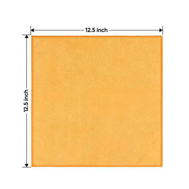 Alt view image 2 of 7 - Yellow Microfiber Cleaning Cloths 12 Pack, 12.5 x 12.5 inch Microfiber Towel for Cars, Ultra Absorbent Car Washing Cloth, Lint Free Streak Free Cleaning Rags for Car, Kitchen, and Window