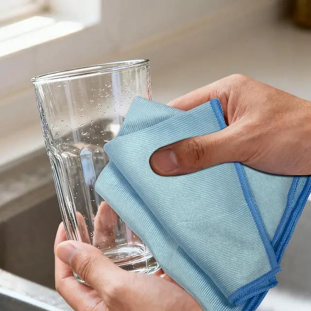 Alt view image 5 of 7 - Microfiber Glass Cleaning and Polishing Cloth, Blue, Lint Free, 15.7 x 15.7 Inch, for Windows, Glasses, Windshields, Mirrors, Stainless Steel, 1 Pack (1, Blue, Large)