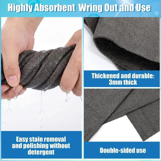 Alt view image 3 of 7 - Garden 12 Pcs Thickened Magic Cleaning Cloth 11.8 x 7.76 Non Scratch Clean Cloths Reusable Magic Cleaning Dishcloth Rags Microfiber Lint Free Cloth for Windows, Mirror, Glass