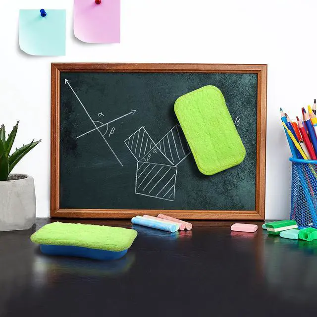 Alt view image 4 of 6 - 1Pc Chalkboard Eraser - Washable Reusable Microfiber Eraser Cleaning Chalk/Markers/Duster Tool in Home Classroom Office Attached 2 Pcs Microfiber Cloth WP0301