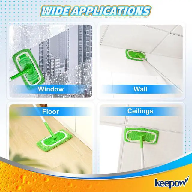 Alt view image 5 of 7 - Reusable Mop Pads Refills Compatible with Swiffer Sweeper Mop, Dry Sweeping Cloths, Microfiber Wet Mopping Cloths for Hardwood Floor Cleaning, 6 Pack (Mop is Not Included)