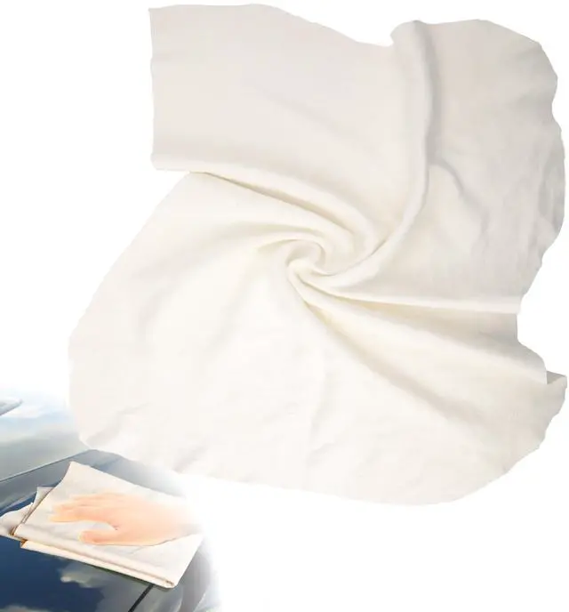 Main image of Chamois Towel for Car, Shammy Cloth for Car Drying 15" x 25" (2.5 sq ft), Absorber Towel for Car Chamois Cloth, Real Leather Reusable Washing Shammy for Car Drying, Window Glass Cleaning, Home