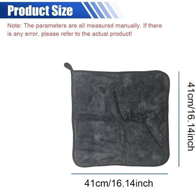 Alt view image 2 of 6 - Microfiber Car Drying Towel, 16" x 16" Ultra Absorbent Cleaning Cloth with Twisted-Loop Design - Microfiber Towel for Car Detailing/Household, Without Streaks or Scratches(3PCS)