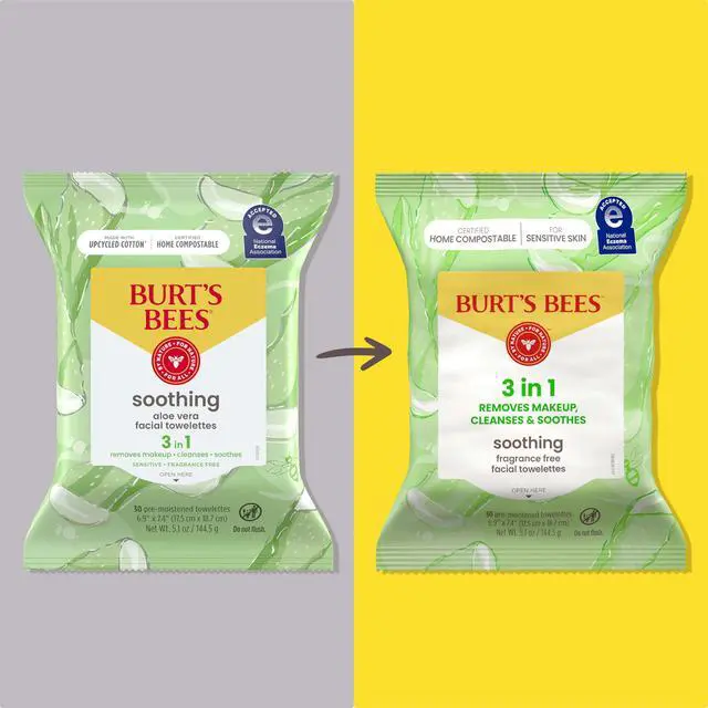 Alt view image 2 of 7 - Soothing, Fragrance Free Facial Towelettes for Sensitive Skin, Aloe Vera, 100% Plant Based Cloths; 99% Natural Origin; Removes Makeup, Dirt and Oil; No Rinsing (Pack May Vary)