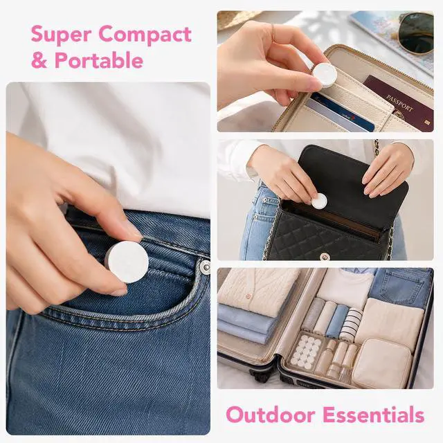 Alt view image 4 of 7 - 100 Pcs Compressed Towels, Mini Disposable Face Towels Tablets, Coin Sized Portable Soft Clean Towels for Travel Hotel Camping Makeup Removal