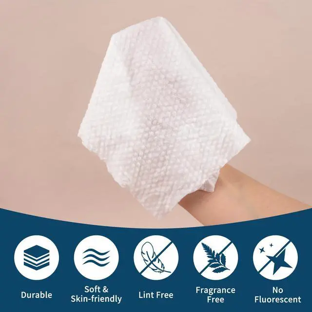 Alt view image 3 of 7 - Individual Wrapped Disposable Face Towel - 50PCS (25 PK) Clean Dry Wipes Lint Free Face Towelettes Facial Washcloths Salon Makeup Cleansing Towels for Travel Camping Facial Make up Removal