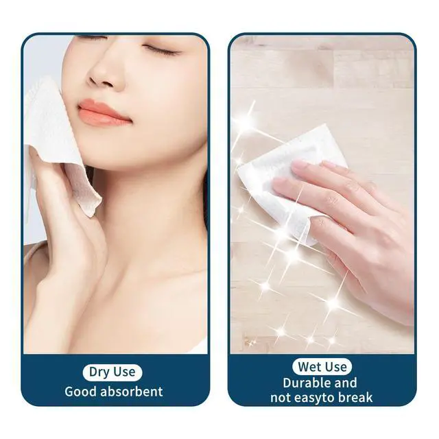 Alt view image 4 of 7 - Individual Wrapped Disposable Face Towel - 50PCS (25 PK) Clean Dry Wipes Lint Free Face Towelettes Facial Washcloths Salon Makeup Cleansing Towels for Travel Camping Facial Make up Removal