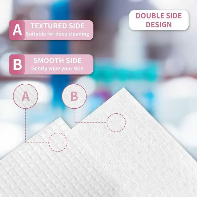Alt view image 3 of 6 - Disposable Fast Dry Wipes, Daily Face Towel, Facial Washcloth, Makeup Remover, Cleansing Towelettes, Ultra Soft, 40 Ct,1 reusable plastic box