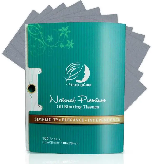 Main image of Natural Face Oil Blotting Paper - Bamboo Charcoal 100 Counts, Easy Dispensing Oil Absorbing Sheets, Premium Handy Facial Blotting Papers - Face Skin Care or Beauty Make Up Must Have