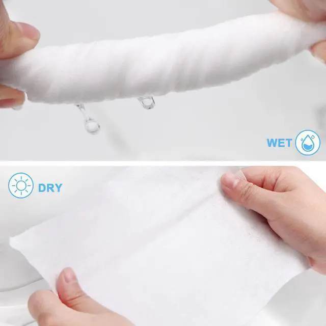 Alt view image 6 of 7 - Soft Dry Wipes Cottons Tissue Disposable Face Towel (110 Count) 100% Cotton Wipes Cotton Facial Tissues for Sensitive Skin Facial Towels Disposable, Lint-Free, Dry and Wet Use