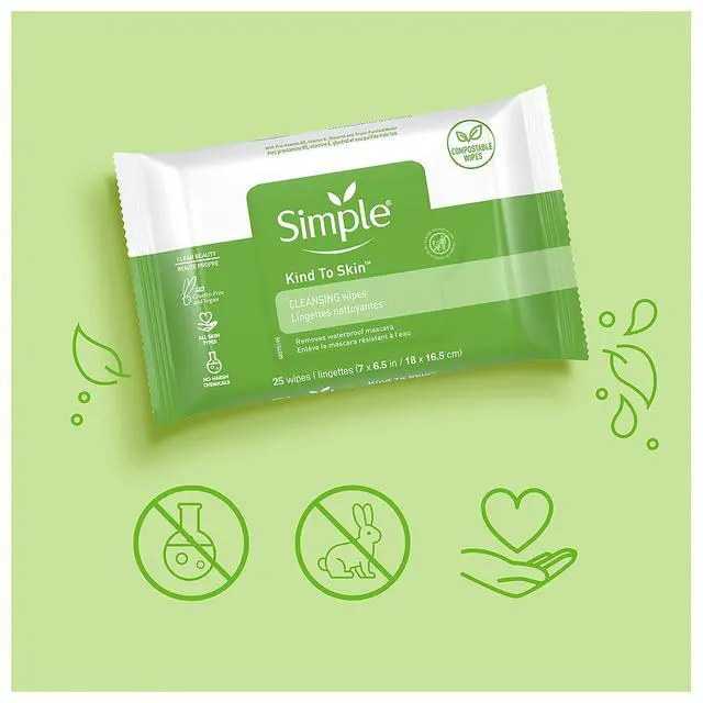 Alt view image 2 of 7 - Kind to Skin Facial Wipes Gentle and Effective Makeup Remover Cleansing Free from color and dye, artificial perfume and harsh chemicals 25 Wipes