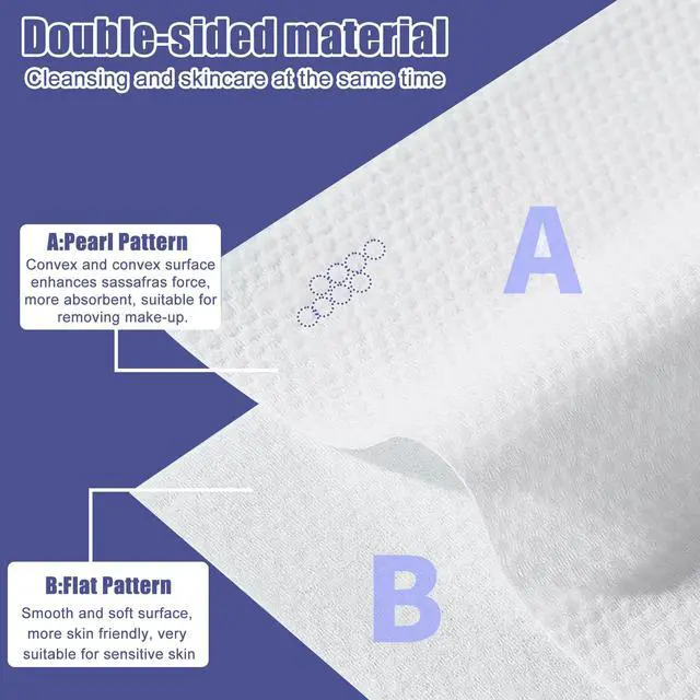 Alt view image 2 of 6 - 100 Count Ultra Thick Disposable face Facial Wash Cloth for Sensitive, Lint- free Facial Tissue, Makeup Remover