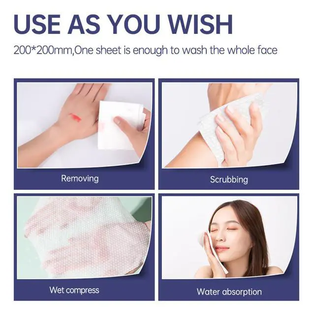 Alt view image 6 of 6 - 100 Count Ultra Thick Disposable face Facial Wash Cloth for Sensitive, Lint- free Facial Tissue, Makeup Remover