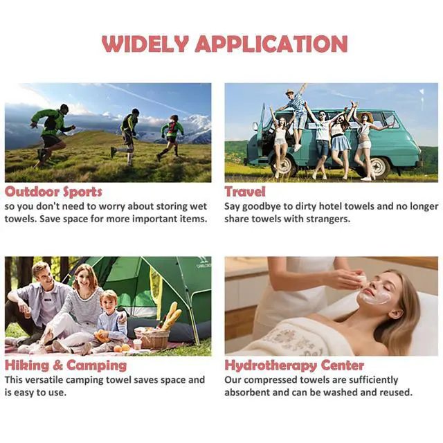 Alt view image 7 of 7 - PinkCompressed Towels, Disposable Face Towel, Compressed Towel Tablets, Portable Cotton Coin Tissues, Soft Thick Expandable Towels for Travel, Camping, Home, Outdoor, Gym, Makeup Removal