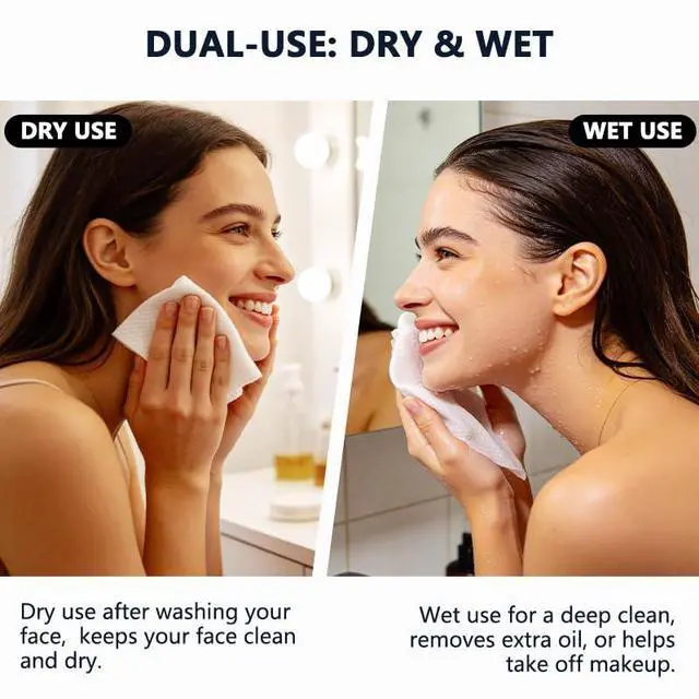 Alt view image 3 of 7 - 6 Pack Travel Size Disposable Face Towel, Face Towelettes Makeup Remover Dry Wipe Facial Towels 7x 7.8