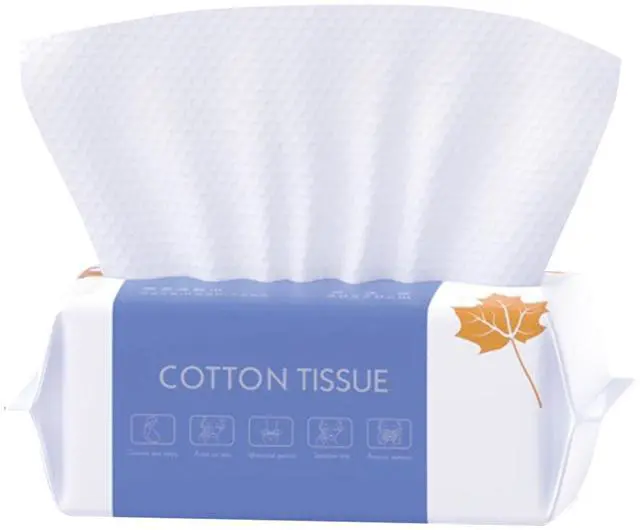 Main image of Disposable Cotton Face Towels 100 Count - Soft Towelettes for Makeup Removal, Cleansing & Skin Care, Facial Wipes
