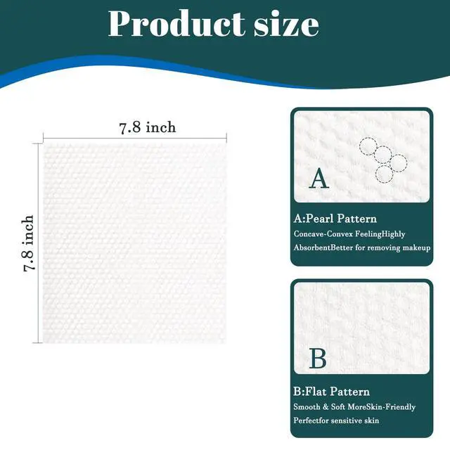 Alt view image 2 of 7 - Disposable Cotton Face Towels 100 Count - Soft Towelettes for Makeup Removal, Cleansing & Skin Care, Facial Wipes