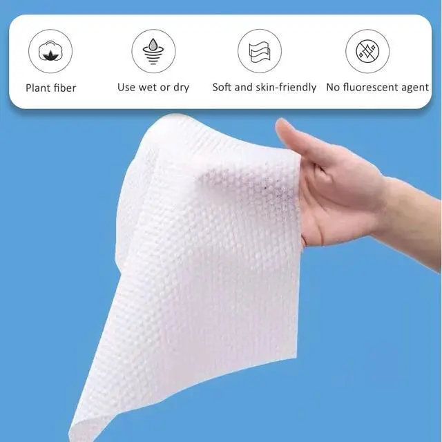 Alt view image 3 of 7 - Disposable Cotton Face Towels 100 Count - Soft Towelettes for Makeup Removal, Cleansing & Skin Care, Facial Wipes
