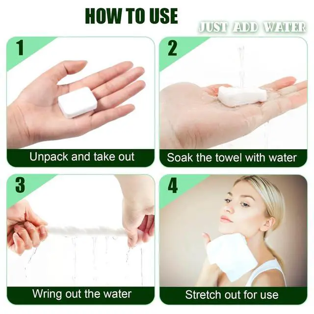 Alt view image 5 of 7 - Disposable Face Towel 12"x9" Thicken,Compressed Towels Compressed Towel Tablets, Clean Reusable Face Cloths, Compact Mini Portable Cotton Washcloths for Travel Beauty Gym BBQ Home Office Use