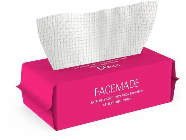 Main image of 50 Count (Soft Pack) Disposable Travel Towels, Ultra Thick Face Towels Disposable, Clean Facial Towels for Makeup Remover, Skincare, USDA Certified 100% Biobased