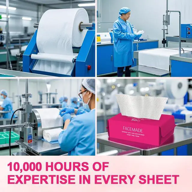 Alt view image 6 of 7 - 50 Count (Soft Pack) Disposable Travel Towels, Ultra Thick Face Towels Disposable, Clean Facial Towels for Makeup Remover, Skincare, USDA Certified 100% Biobased